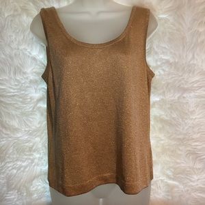 ST JOHN Basics gold shimmer light weight tank top.
